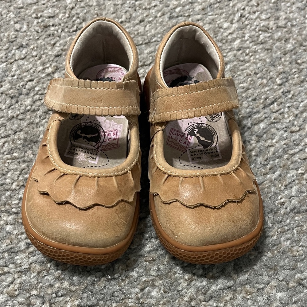Livie & Luca Brown Kids Dress Shoes with Strap